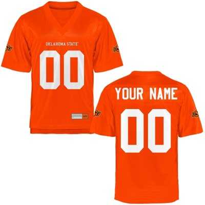 Men%27s Oklahoma State Cowboys Customized Football Name & Number 2015 Orange Jersey